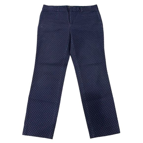 Banana Republic Sloan Fit Dot Slim Ankle Pant Navy Purple Size 6 - Picture 2 of 10